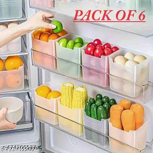 6Pcs fridge storage boxes multipurpose containers for storage Space