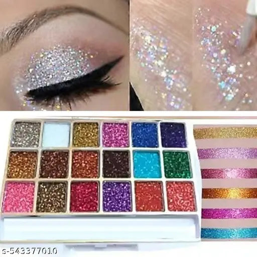 18 Colorr Mini Eyeshadow Palette Glitter EyeshadowContains Brush Provides Shimmer And Shine, Finely Pressed And Highly Pigmented Colors, Create Best Eye Looks pack of 1