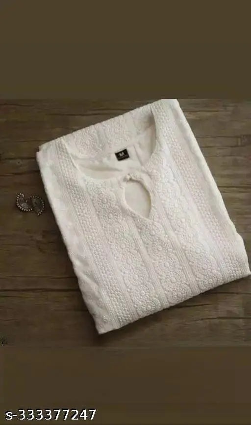 Apaari Fab Women's Embroidered Georgette Straight Kurti