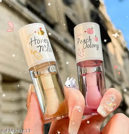 "2Pc Honeymilk Lip Gloss Set - Moisturizing and Nourishing Lip Care for Soft, Shiny Lips - Natural Honeymilk Flavor - Long-Lasting Hydration - Perfect for All-Day Wear"
